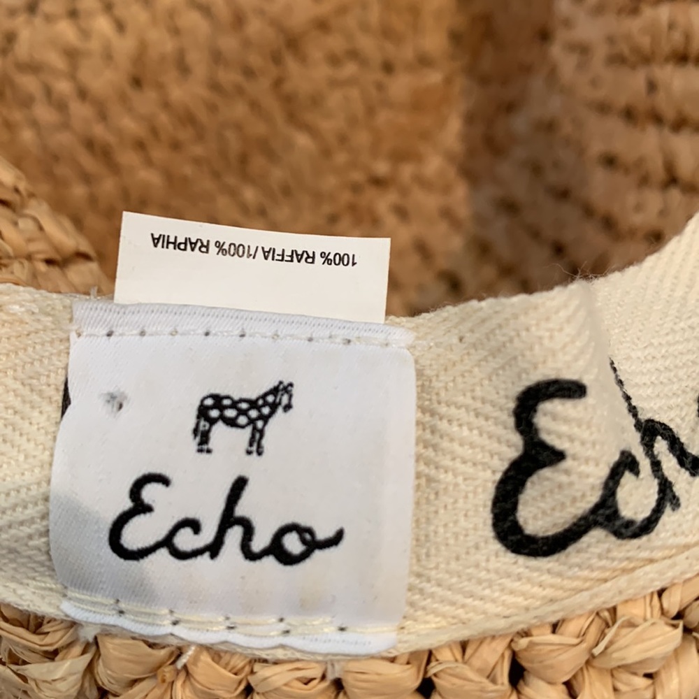 Echo Straw Sun Hat “Beach” Sun Visor Cap~ - image 7